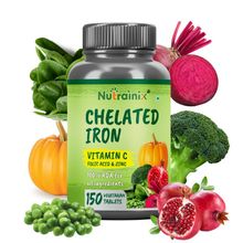 Nutrainix Chelated Iron with Vitamin C, B12, Folic Acid & Zinc Supplement