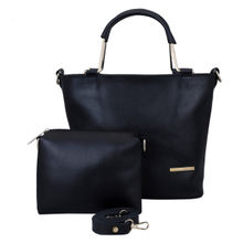 Lapis O Lupo Women's Handbag and Sling Bag Combo (Black) (Set of 2)