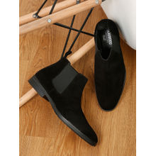 Teakwood Men Black Suede Chelsea Boots