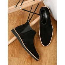 Teakwood Men Flat Eva Sole Black Regular Boots