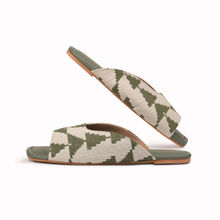 Noosh Green Pyramid Peep Toe Slippers Green