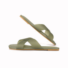 Noosh Frost Criss Cross Slippers Green