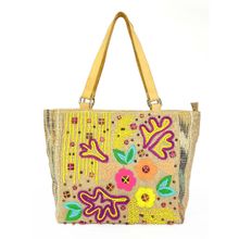 PRAVO Multicolour Handcrafted Jute Handbag