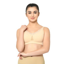 Mamma Presto Wirefree Lightly Padded Maternity Feeding Bra - Beige