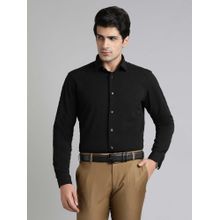 Greenfibre Black Solid Slim Fit Shirt