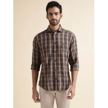 Andamen Mens Brown Full Sleeves Collar Neck Slim Fit Casual Shirt