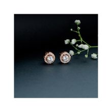 GIVA Sterling Silver Rose Gold Seeking Solace Stud Earrings for Girls and Womens