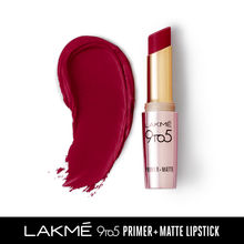 Lakme 9to5 Primer + Matte Lip Color - Burgundy Passion