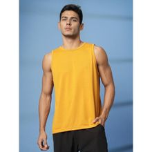 CHKOKKO Yellow Men Gym Tank Tops Yellow