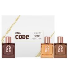 Wild Stone Code Luxury Oud Eau De Parfum Gift Set for Men, Pack of 3
