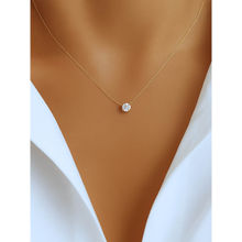 Inaya Accessories 18Kt Gold Plated White Classic Solitaire Pendant Necklace