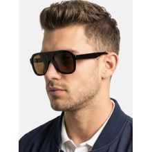 Carlton London Men Black Toned Brown UV Protected Lens Vintage Sunglasses