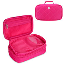 NFI Essentials Double Layer Cosmetic Storage Bag & Organizer Makeup Case with Brush Compartment