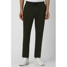 Van Heusen Men Olive Solid Regular Fit Casual Track Pant