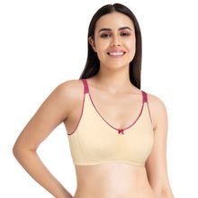 Amante Solid Non Padded Non-Wired Full Coverage T-Shirt Bra - Peach