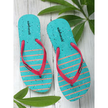 SOLETHREADS Ace Women Turquoise Striped Flip Flop