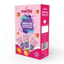 Mettle Red Berries with White Chocolate Energy Bars - Pack of 12