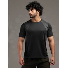 CHKOKKO Black Men's Regular Fit Sports Gym and Outdoor Activities T-Shirt