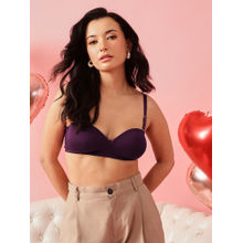 Chelvet Women Padded Non-Wired Purple Strapless Bra