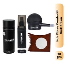 Kerrato Natural Keratin Hair Fibres Combo Kit - Dark Brown