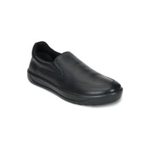 ERGON Mens Black Leather Comfort Slip-On Loafers