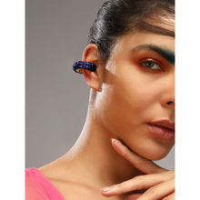 SOHI Womens The Mirror Cuff Earrings - Navy Blue