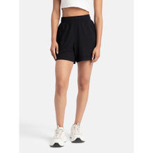 Jockey A157 Women Super Combed Cotton Rich Straight Fit Shorts - Black