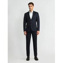 Arrow Solid/Plain Blue Full Sleeves Formal Suit Blazer with Pant (Set of 2)