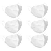 Fabula Pack of 6 KN95/N95 Anti-Pollution Reusable 5 Layer Mask (White)