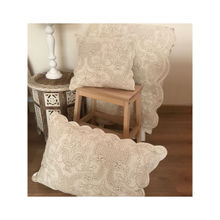 Belleven Grandeur Embroidered Cotton Bedspread Set (Ivory/Brown)
