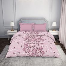 SPACES 100% Cotton Ac Comforter Floral Pink Double Bed Quilt