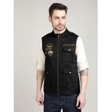 Royal Enfield Black Sleeveless Commando Jacket