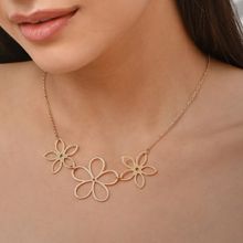 ToniQ Casual Trendy Gold Plated Floral Necklace For Women