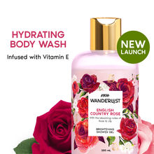 Wanderlust English Country Rose Floral Perfume Body Wash with Vitamin E for Hydration & Barrier Repair