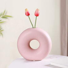 Nestasia Round Donut Ceramic Vase Pink