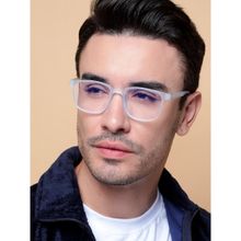 Voyage Light Blue Square Eyeglasses for Men & Women (52)