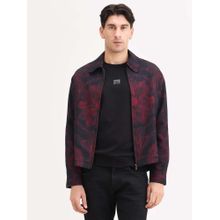 Rare Rabbit Black Viscose Blend Full Sleeves Jacket