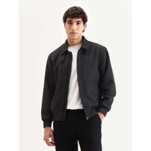 Rare Rabbit Black Polyester Blend Full Sleeves Jacket