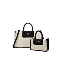 Lavie Signature Off White Synthetic Leather Solid Handbag and Handheld Bag with Detachable Strap