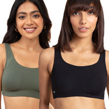NYKD By Nykaa PO2 Easy-Peasy Slip-On Bra With Full Coverage-Beetle & Black-NYB113