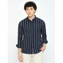 Being Human Men's Navy Casual Shirt