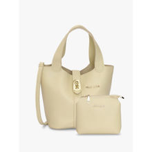 Pelle Luxur Beige Solid Handbags (Set of 3)
