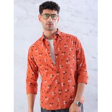 Hardsoda By The Indian Garage Co Mens Orange Casual Shirt