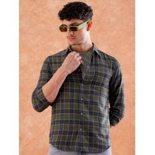 Hardsoda By The Indian Garage Co Mens Green Slim Fit Checkered Casual Shirt