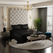 Stoa Paris Black King Satin Bedsheet with 2 Pillow Covers