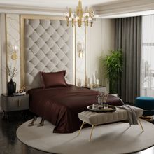 Stoa Paris Brown Single Satin Bedsheet with 1 Pillow Cover