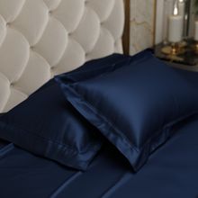 Stoa Paris Navy Blue Satin Pillow Covers (Set Of 2)