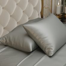 Stoa Paris Grey Ultra Satin Pillow Covers (Set Of 2)