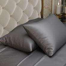 Stoa Paris Dark Grey Ultra Satin Pillow Covers (Set Of 2)