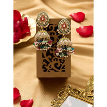 Zaveri Pearls Multicolor Stones Beads Antique Ethnic Jhumki Earring-ZPFK19163